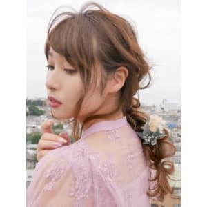 三軒茶屋_レディース_ロング_ヘアアレンジ_セット_ブラウン