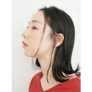 三軒茶屋_レディース_セミロング_ブラック_ウェット_カット