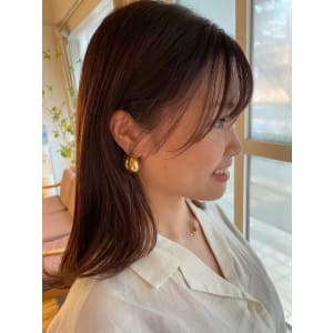 顔周りレイヤー　シースルーバング　ショコラブラウン
