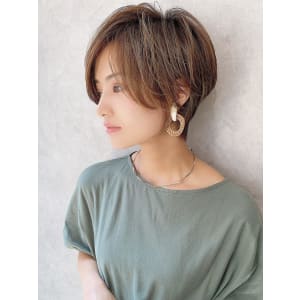大人可愛い小顔ひし形クビレ丸みボブ20代30代大人ショート