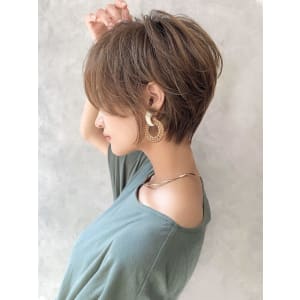 大人可愛い小顔ひし形クビレ丸みボブ20代30代大人ショート