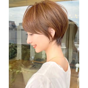 大人可愛い小顔ひし形クビレ丸みボブ20代30代大人ショート