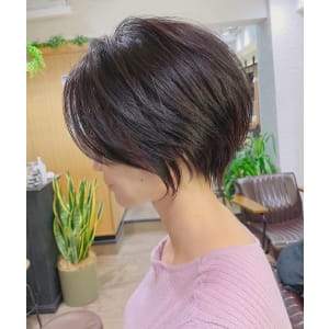 大人可愛い小顔ひし形クビレ丸みボブ20代30代大人ショート