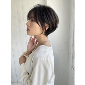 大人可愛い小顔ひし形クビレ丸みボブ20代30代大人ショート