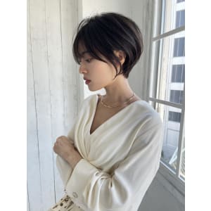 大人可愛い小顔ひし形クビレ丸みボブ20代30代大人ショート