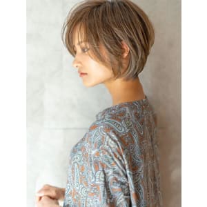 大人可愛い小顔ひし形クビレ丸みボブ20代30代大人ショート