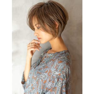 大人可愛い小顔ひし形クビレ丸みボブ20代30代大人ショート