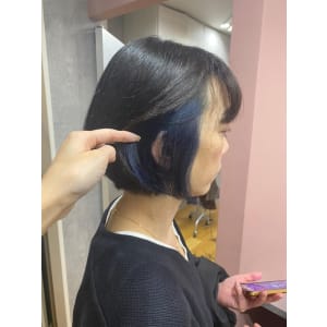 斜めバング/グレージュカラー/デザインカラー/学芸大学