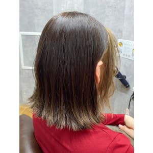 斜めバング/グレージュカラー/デザインカラー/学芸大学