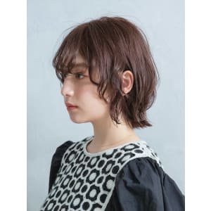 三軒茶屋_レディース_ミディアム_ブラウン_ボブ_ナチュラル