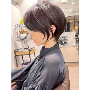 大人可愛い小顔ひし形クビレ丸みボブ20代30代大人ショート