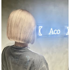 ワンレンボブ/切りっぱなしボブ/ホワイトベージュ - Aco【アコ】掲載中