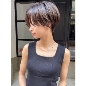 大人可愛い小顔ひし形クビレ丸みボブ20代30代大人ショート