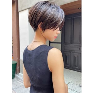 大人可愛い小顔ひし形クビレ丸みボブ20代30代大人ショート