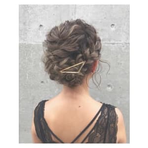 結婚式・二次会パーティー★編み込みヘアセット☆ギブソンタック