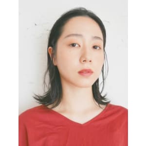 三軒茶屋_レディース_セミロング_ブラック_ウェット_オイル