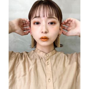 前髪カット顔まわり似合わせ外ハネくびれレイヤーミディ