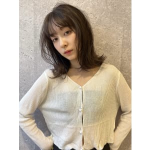 三軒茶屋_レディース_セミロング_ロブ_コテ巻き_くびれ巻き