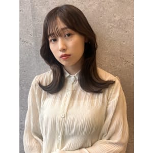 三軒茶屋_レディース_セミロング_ブラウン_韓国巻き_くびれ