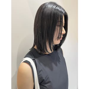 暗髪艶髪☆切りっぱなしミディアムボブ【池袋　uchla】