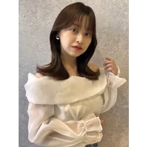 三軒茶屋_レディース_セミロング_ブラウン_韓国巻き_パーマ