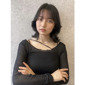 三軒茶屋_レディース_ミディアム_黒髪_韓国巻き_コテ巻き