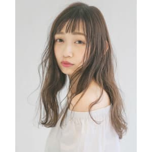 三軒茶屋_レディース_ロング_ベージュ_コテ巻き_パーマ