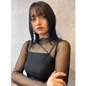三軒茶屋_レディース_セミロング_黒髪_ボブ_顔まわり_小顔