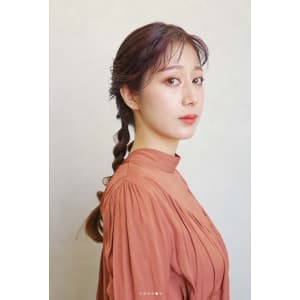 三軒茶屋_レディース_ロング_ヘアアレンジ_編み込み_小顔