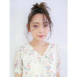 三軒茶屋_レディース_ロング_ヘアアレンジ_お団子_小顔