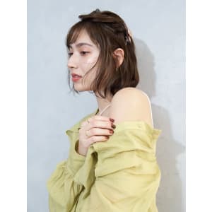 三軒茶屋_レディース_ミディアム_ブラウン_ヘアアレンジ_
