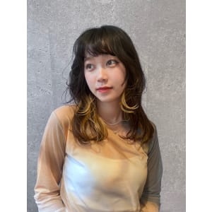 三軒茶屋_レディース_ロング_コテ巻き_パーマ_インナー