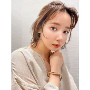 大人可愛いニュアンスボブ
