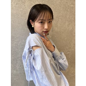 三軒茶屋_レディース_ボブ_切りっぱなし_ミディアム_小顔