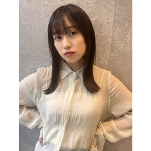 三軒茶屋_レディース_セミロング_ストレート_外ハネ_小顔
