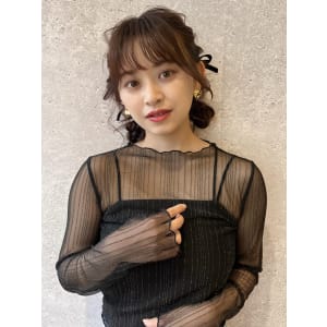 三軒茶屋_レディース_セミロング_ヘアアレンジ_ヘアセット