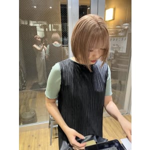 前髪 マルチボブ ピンクベージュ インナーグレージュ ウルフ - ARCANA 明治神宮前 表参道 原宿【アルカナ メイジジングウマエ オモテサンドウ ハラジュク】掲載中