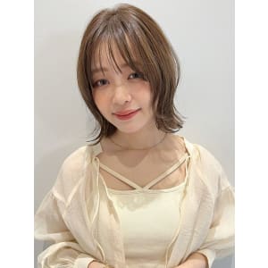 透明感ミルクティベージュ☆切りっぱなし外ハネボブ
