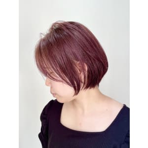 pink brown × short bob