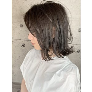 モテ髪ミディアム×ブリーチなし透明感カラー【orente 】