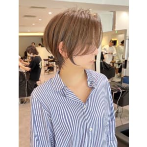デザインカラー斜めバング/30代/40代【橋本】
