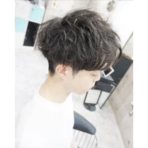 メンズ無造作パーマスタイル