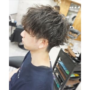 メンズ無造作パーマスタイル