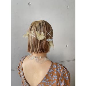 結婚式ヘアアレンジ　ボブ