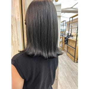韓国風タッセルボブ艶髪グレージュ髪質改善トリートメント渋谷
