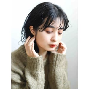 外ハネボブ　ウェーブヘア　シースルーバング　黒髪 - HAIR&HEADSPA SQUARE＊UNO HAKATA【ヘアアンドヘッドスパ スクエアウーノ ハカタ】掲載中