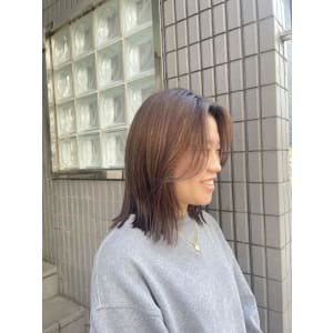 切りっぱなし/ハイライトグレージュ/システムトリートメント