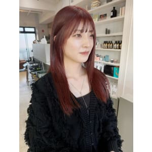 【pignon】髪質改善トリートメント 赤髪 ストレートヘア