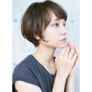丸さが可愛い黒髪ショートボブマッシュ[銀座]