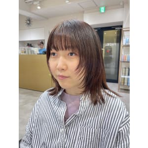 顔まわりカット/レイヤーカット/暖色カラー/石川町美容室